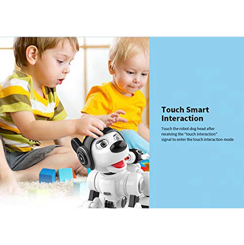Interactive police dog - robot with blue helmet
