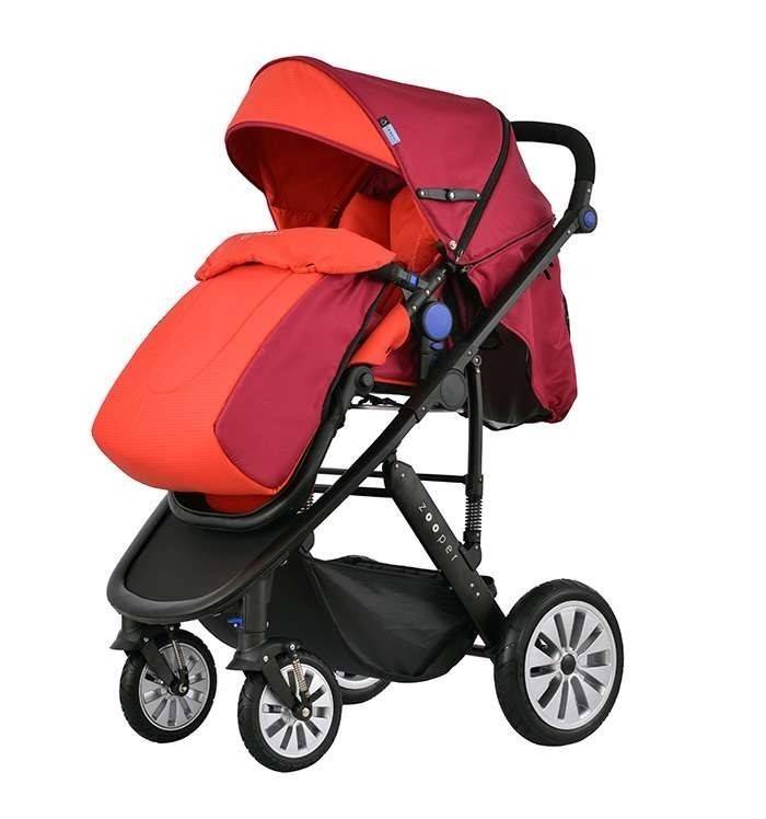 Zooper Flamenco Flaming Plaid 2-in-1 stroller, red