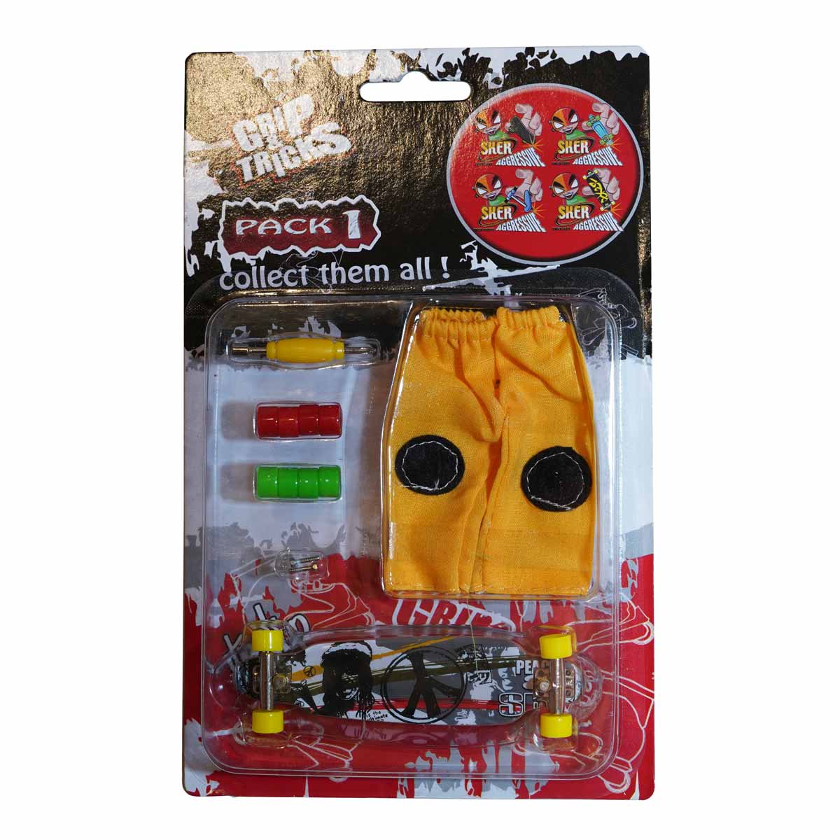 Finger toy set LONG BOARD, gray