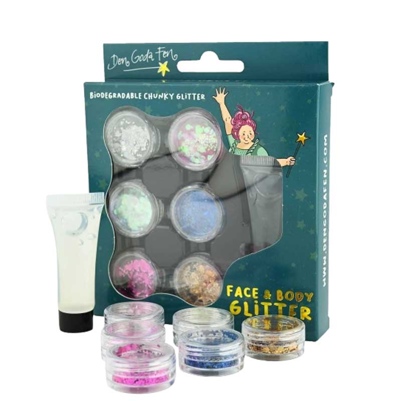 Set of biodegradable brocade and gel for easy application to face and body