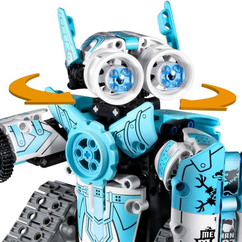 Constructor Programmable stunt robot with remote control, blue - 398 parts