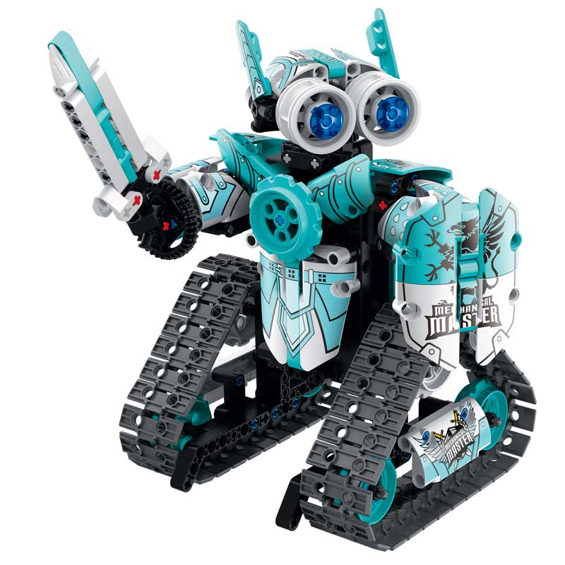 Constructor Programmable stunt robot with remote control, green - 398 parts
