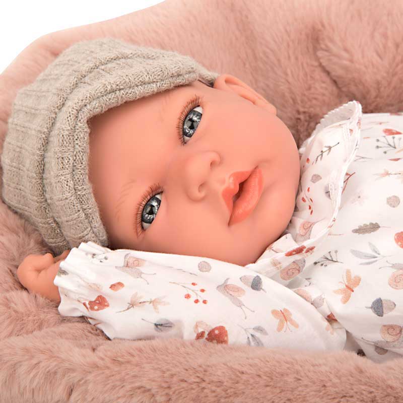Andy baby doll in a beige set with accessories - 40 cm, real weight