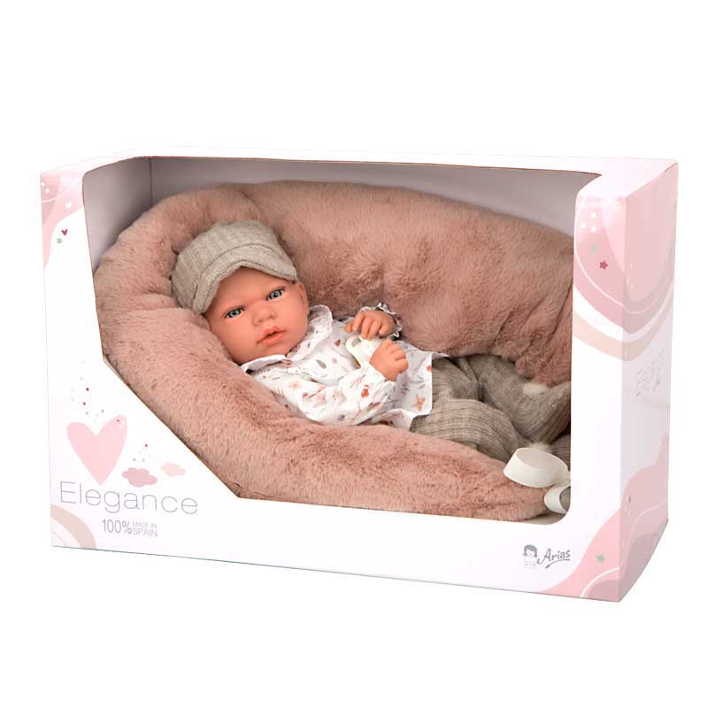 Andy baby doll in a beige set with accessories - 40 cm, real weight