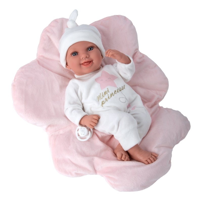 Baby doll Colin with pink cloud-shaped pillow, real weight - 40 cm