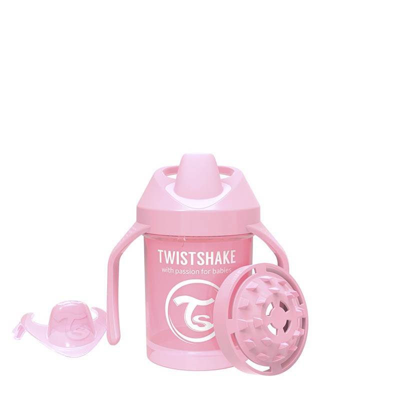 Мини чаша с шейкър Twistshake 230 мл 4+ месеца розова