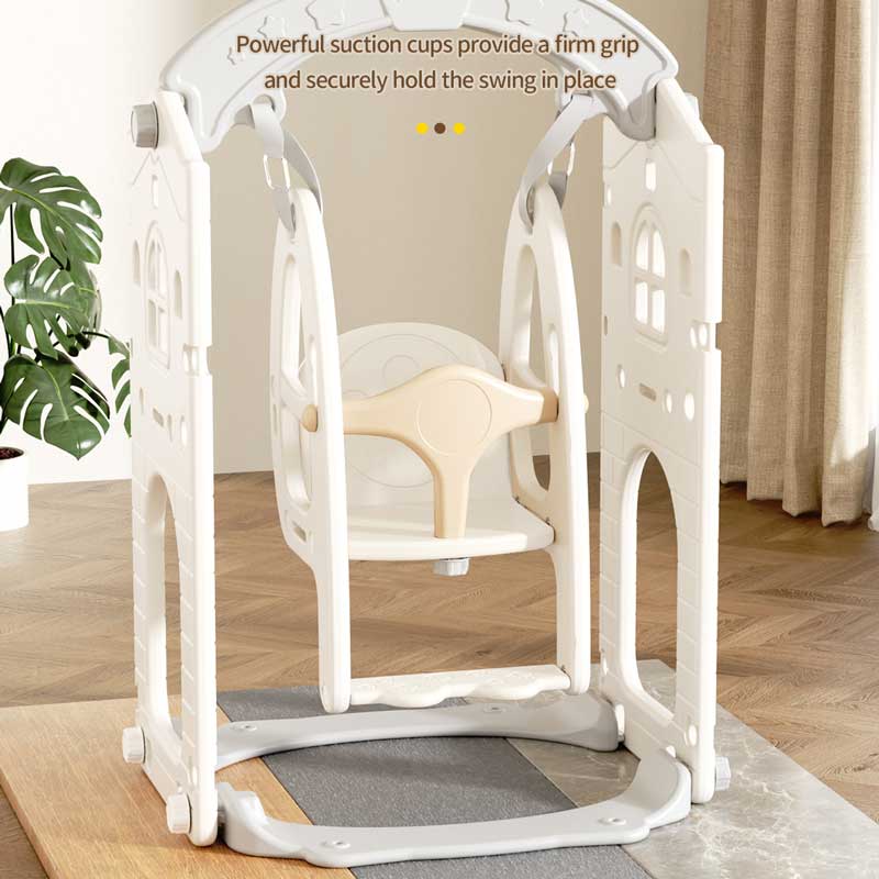 Mini children's play fort with slide, gray