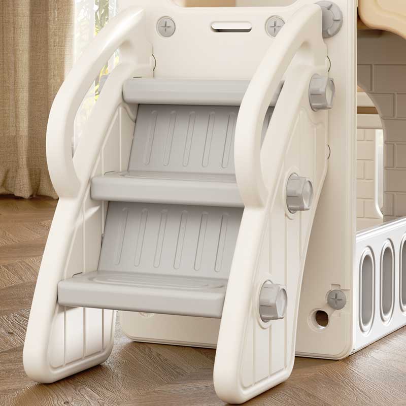 Mini children's play fort with slide, gray