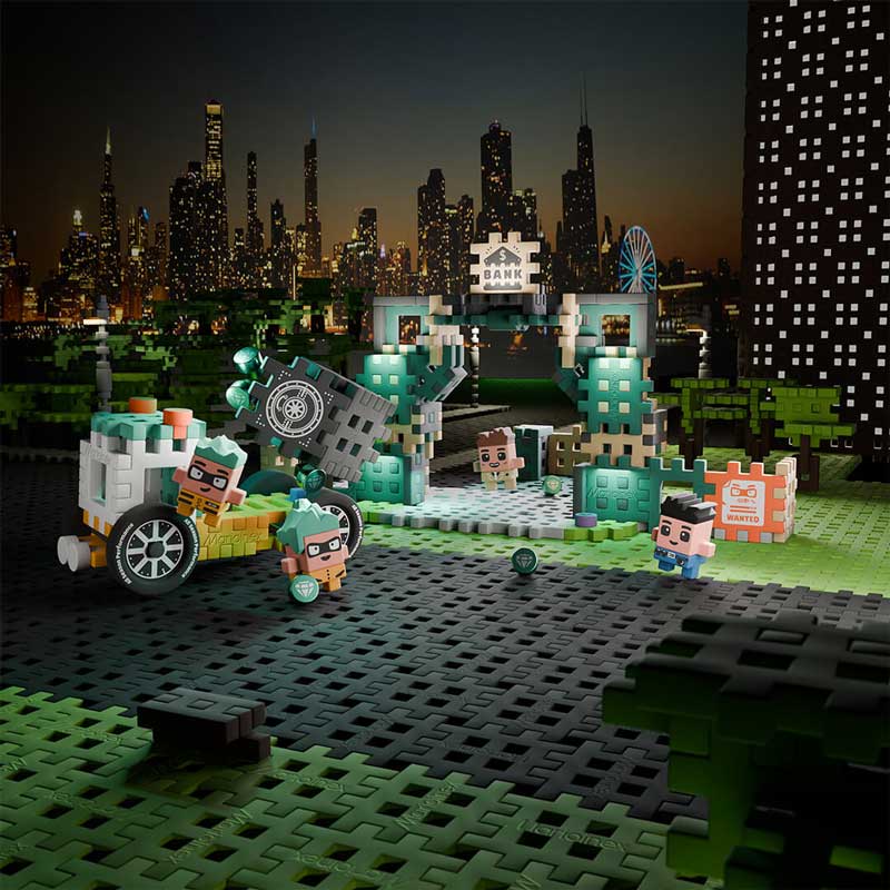 Marioinex Mini Waffle Constructor "Bank Robbery", 148 pieces