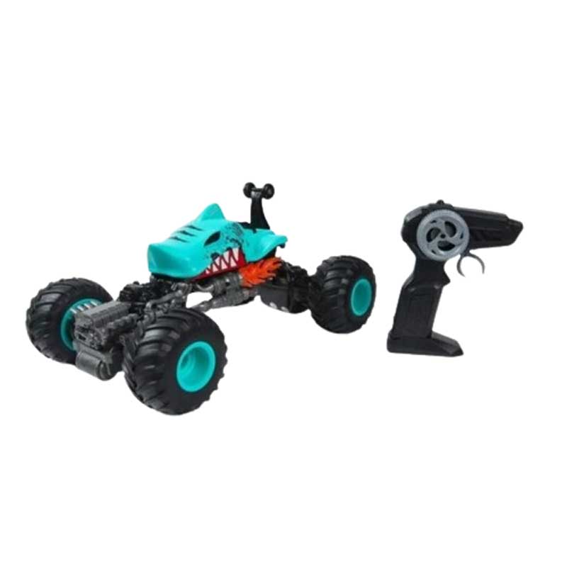 Blue off-road car with rotating front wheels, RC 1:16
