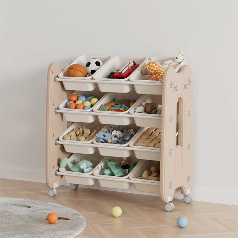 Removable plastic organizer for children’s toys - brown