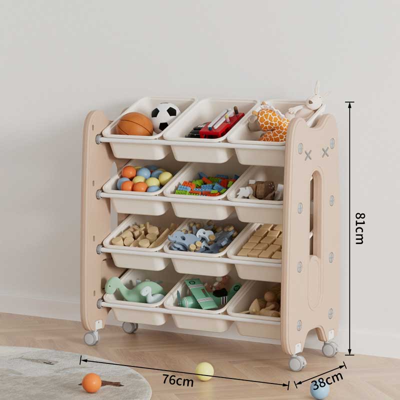 Removable plastic organizer for children’s toys - brown