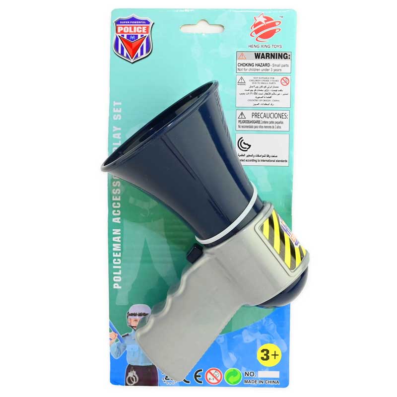 Police megaphone, 13 cm for role-playing and entertainment