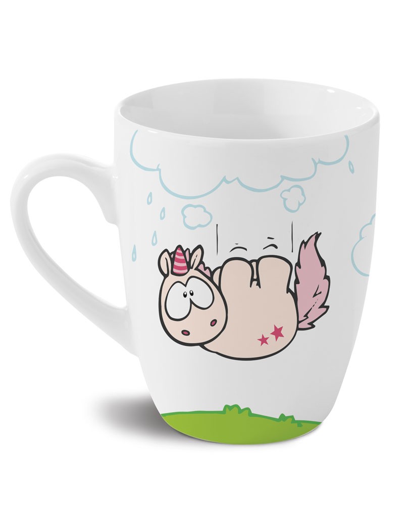 Porcelain cup Theodor the Unicorn, white