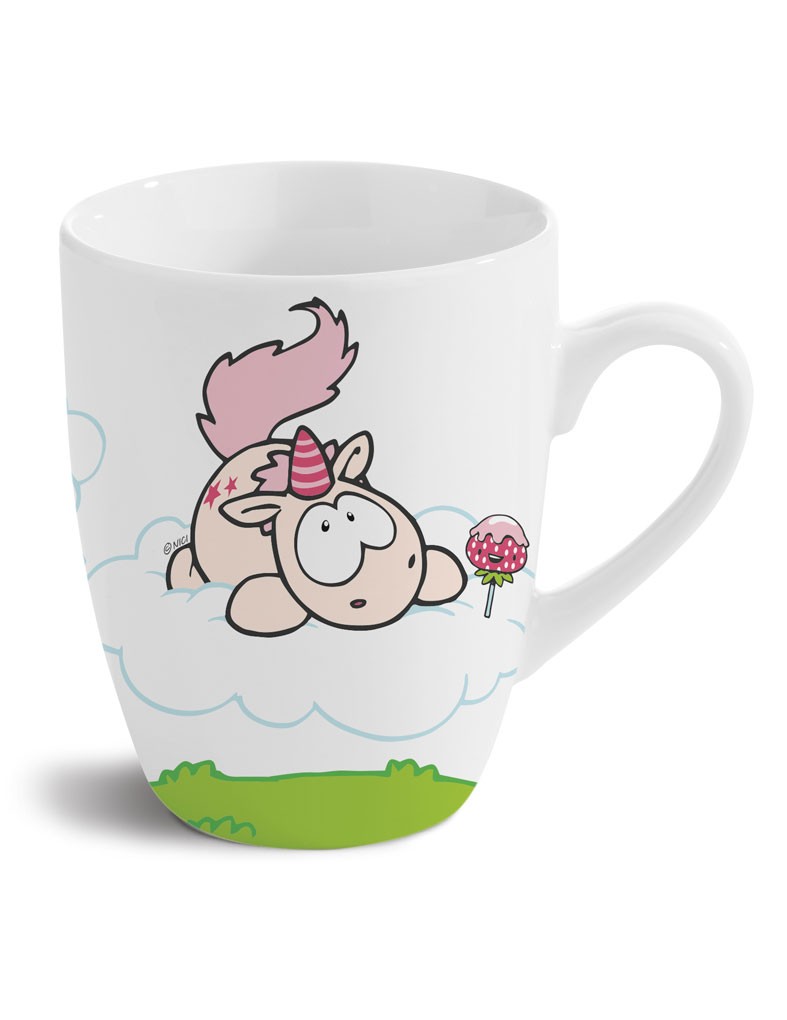 Porcelain cup Theodor the Unicorn, white
