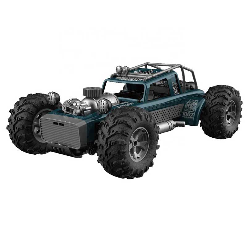 Racing jeep with smoke effect, RC in blue color
