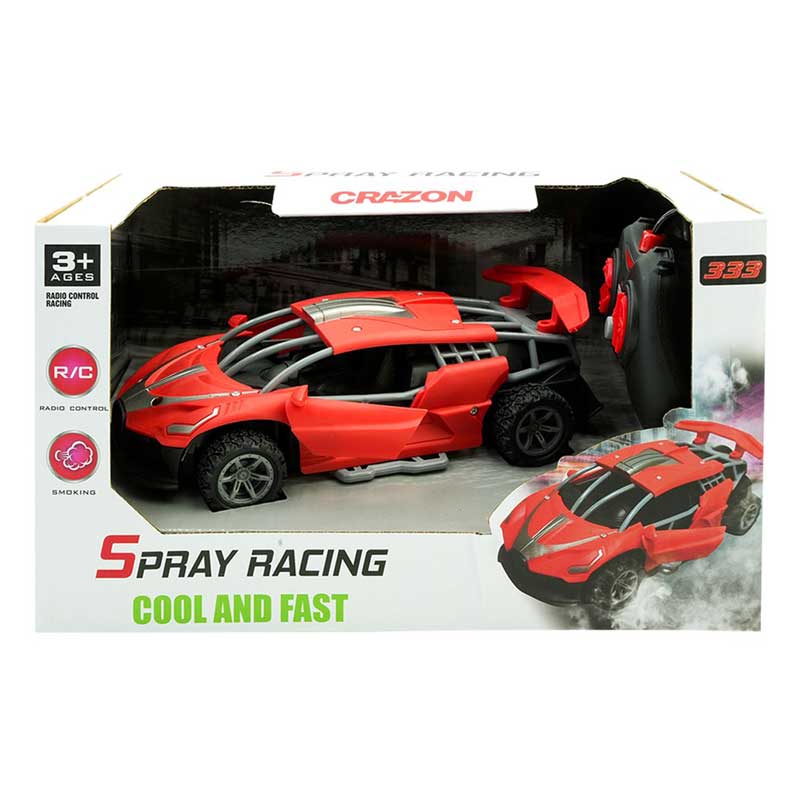 Racing car with RC control, LED lights and smoke 1:24