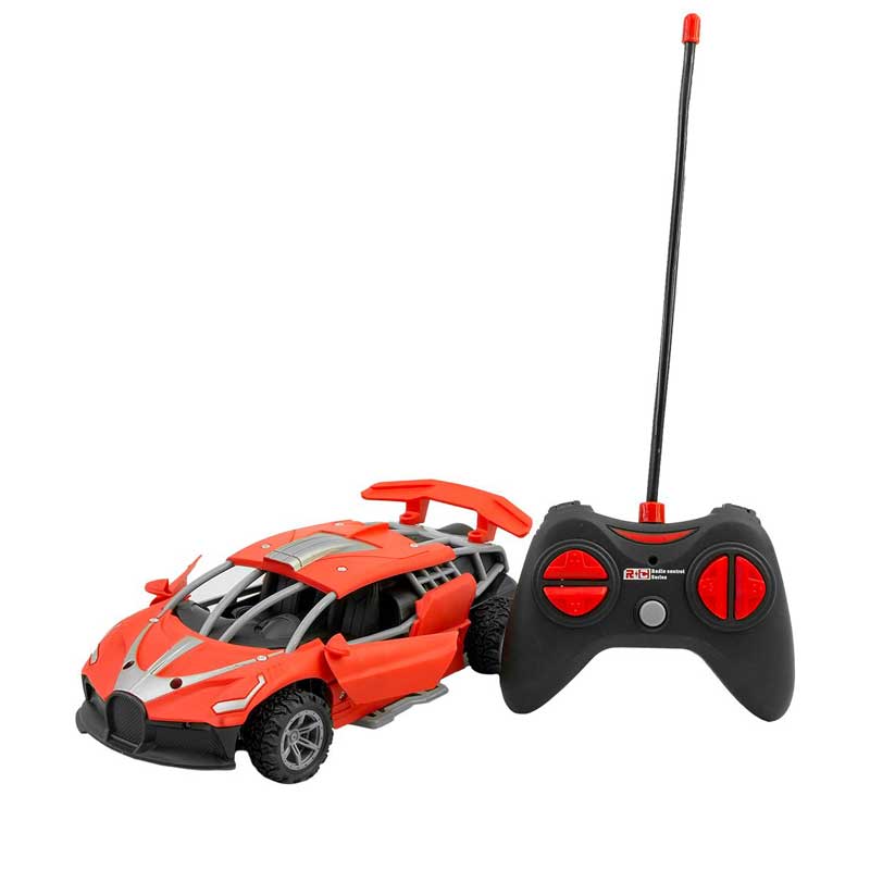 Racing car with RC control, LED lights and smoke 1:24
