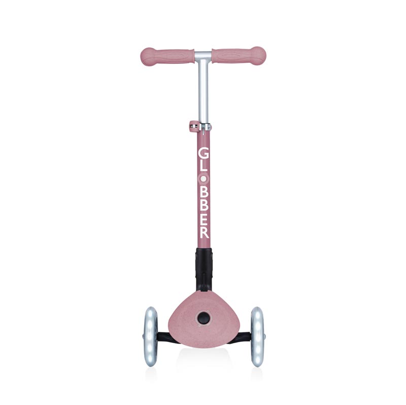 Сгъваема еко тротинетка с 3 колела GLOBBER JUNIOR FOLDABLE LIGHTS ECOLOGIC – цвят бери