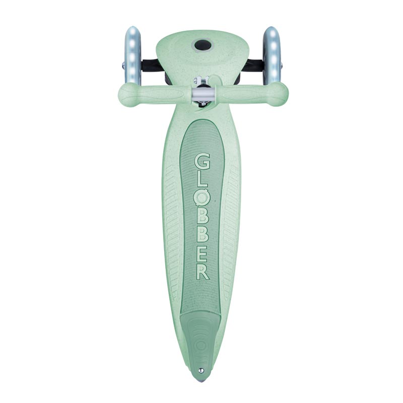 Foldable eco scooter with 3 wheels GLOBBER JUNIOR FOLDABLE LIGHTS ECOLOGIC - pistachio color