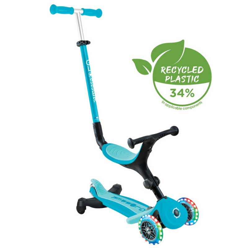 Folding scooter 5 in 1 GLOBBER GO UP ACTIVE LIGHTS 360° - aqua