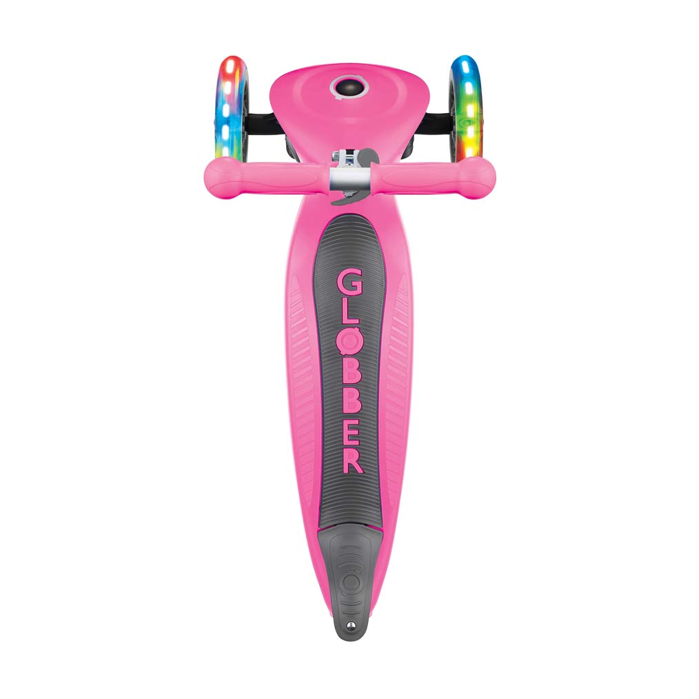 Сгъваема тротинетка със светещи гуми Globber Primo Foldable Lights, Розова
