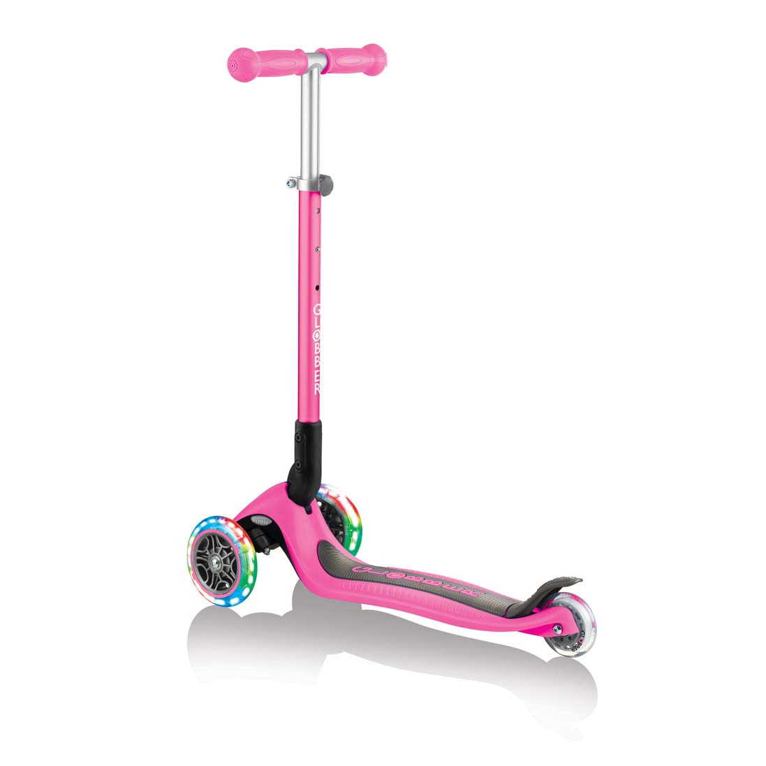 Сгъваема тротинетка със светещи гуми Globber Primo Foldable Lights, Розова