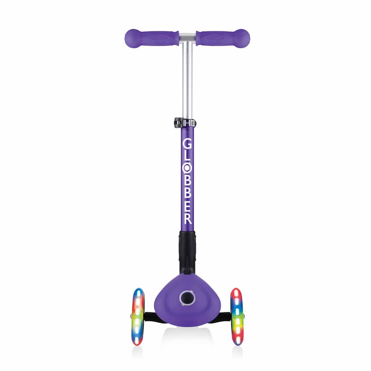 Сгъваема тротинетка със светещи колела, Globber Junior - 2+ г., лилава