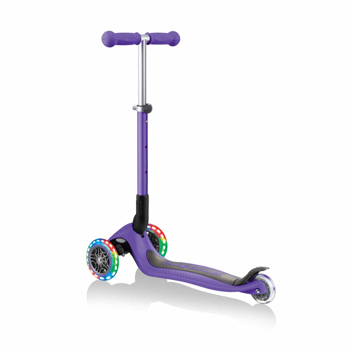 Сгъваема тротинетка със светещи колела, Globber Junior - 2+ г., лилава