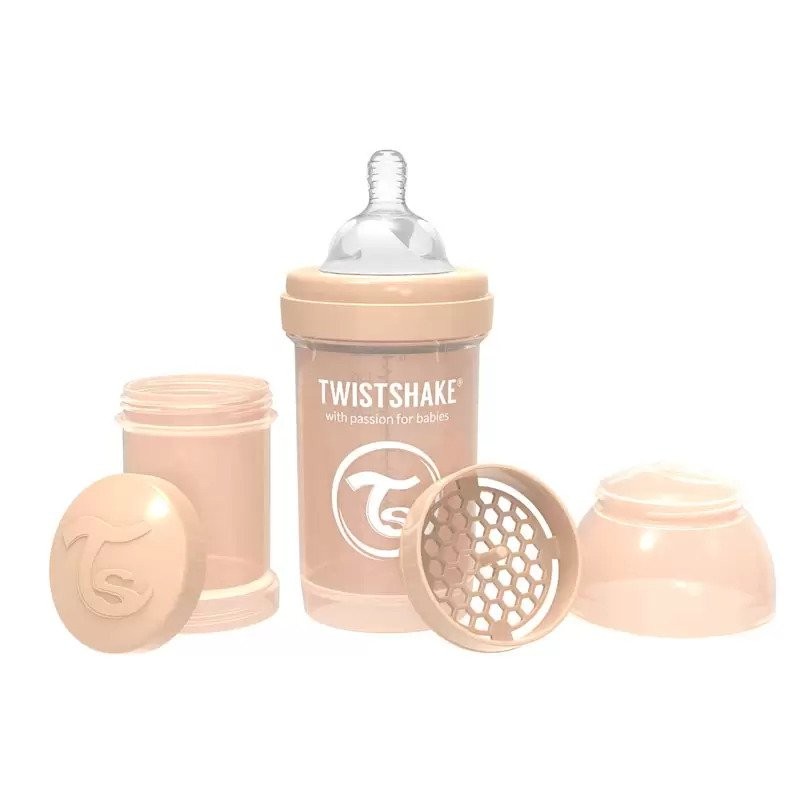 Anti-colic baby bottle Twistshake 180 ml beige