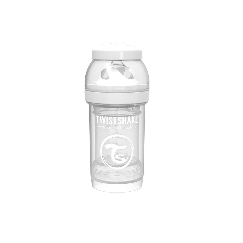 Bottle for babies against colic Twistshake 260 ml. white