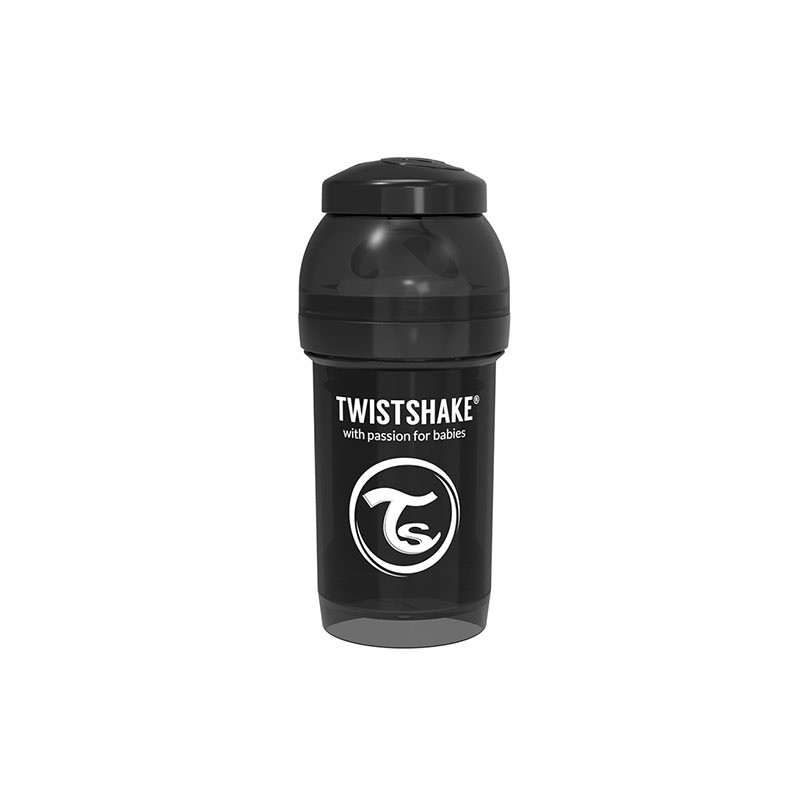 Bottle for babies against colic Twistshake 260 ml. black