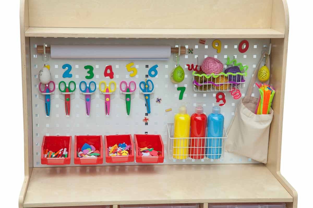 Storage cabinet for children's toys and tools