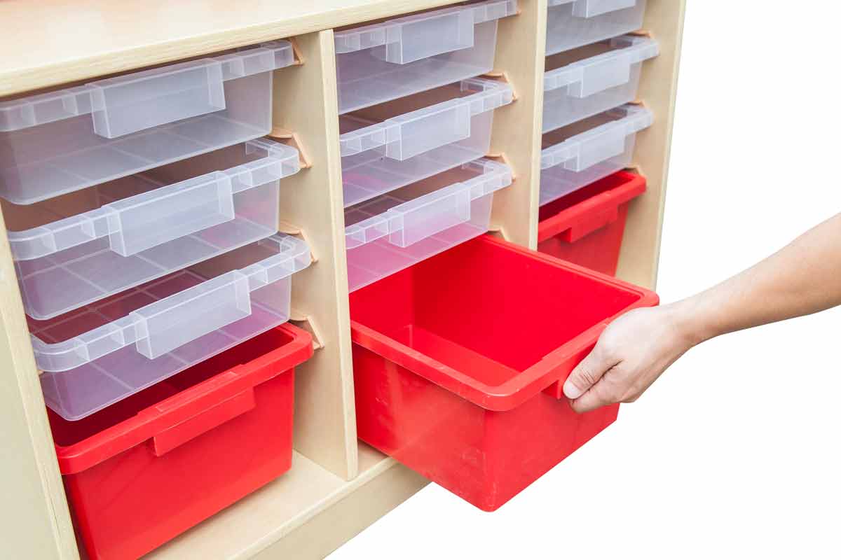 Storage cabinet for children's toys and tools