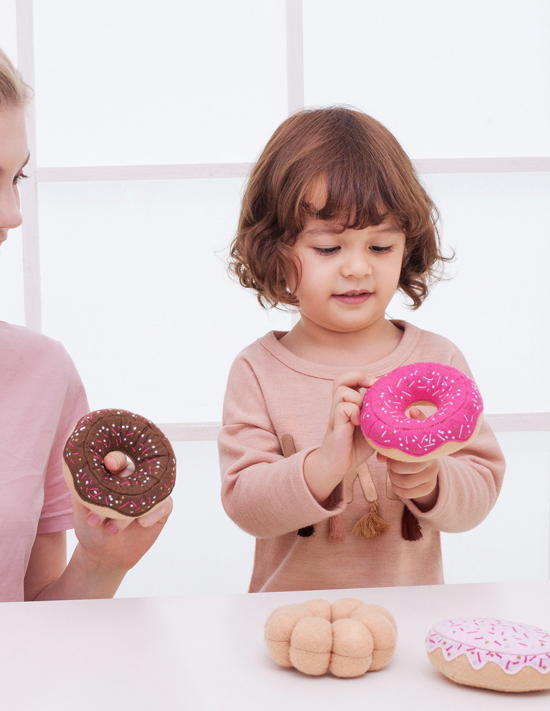 Textile donuts for play