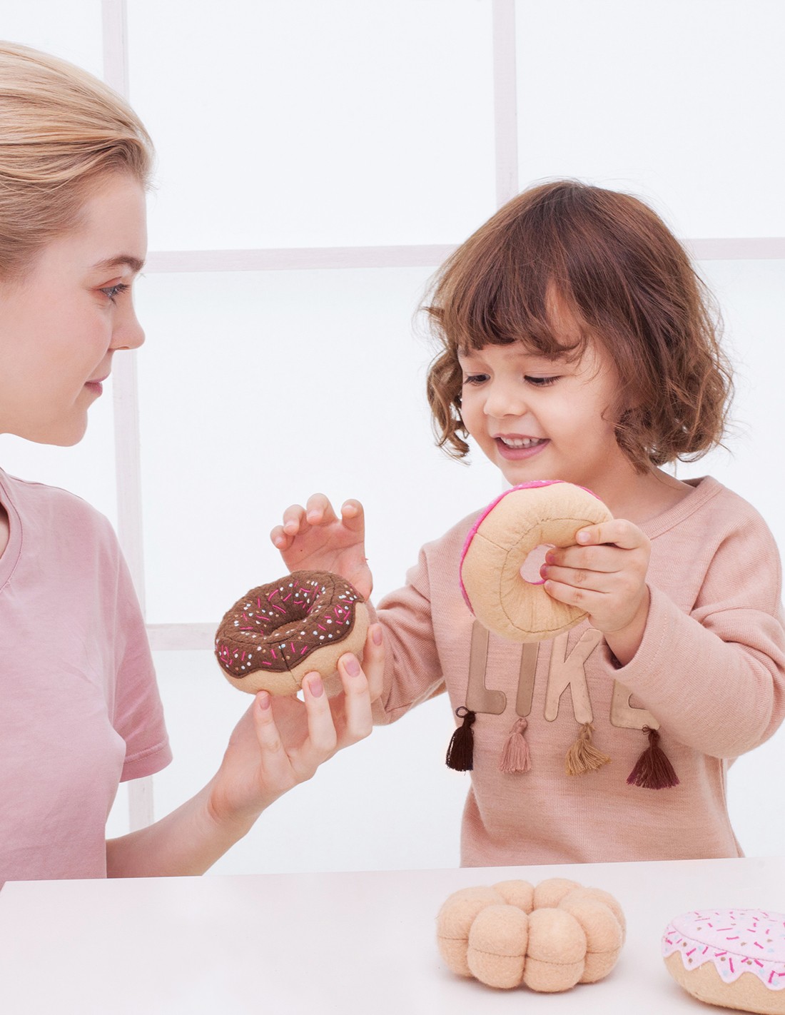 Textile donuts for play
