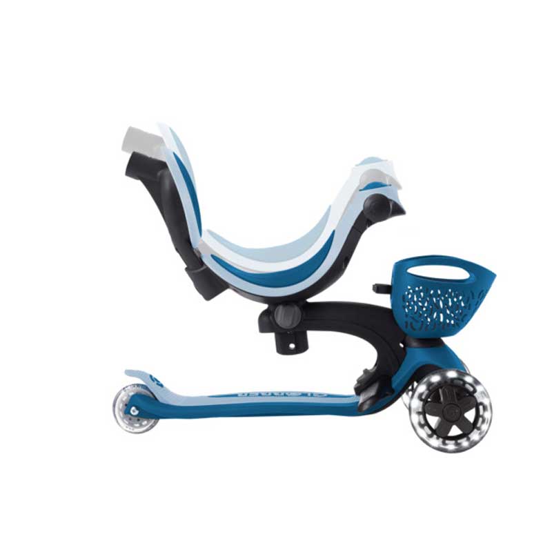 5-in-1 scooter GLOBBER GO UP BABY LEARN 360° FLASH LIGHTS, dark blue