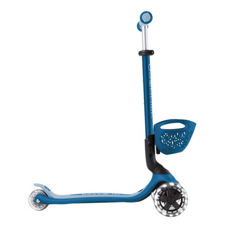 5-in-1 scooter GLOBBER GO UP BABY LEARN 360° FLASH LIGHTS, dark blue