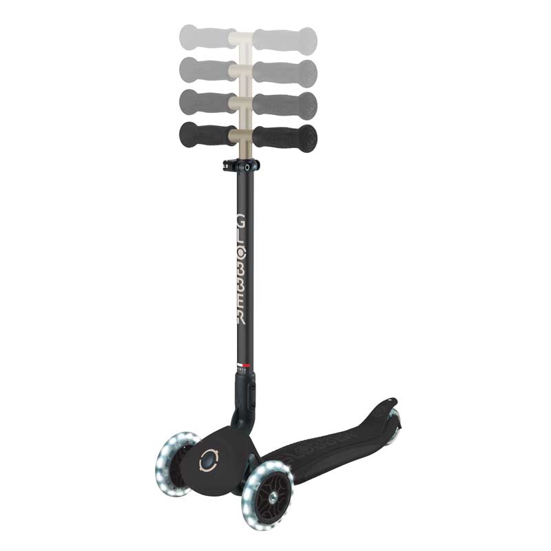 Scooter 5 in 1 GLOBBER GO UP DELUXE LIGHTS 360° - black