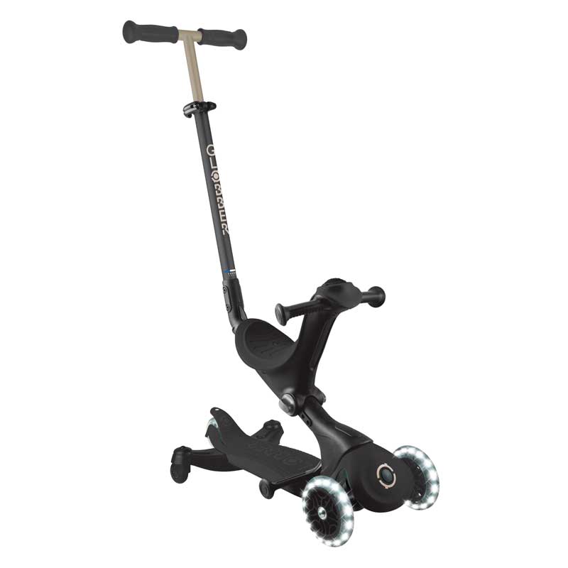 Scooter 5 in 1 GLOBBER GO UP DELUXE LIGHTS 360° - black