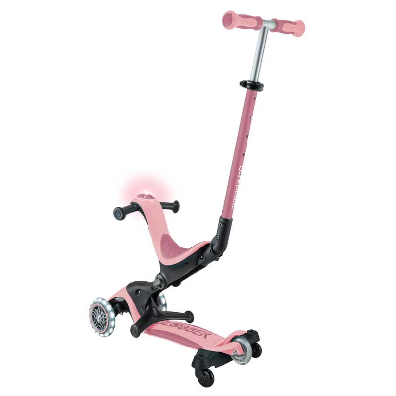 5 in 1 scooter GLOBBER GO UP DELUXE LIGHTS 360° - pastel pink