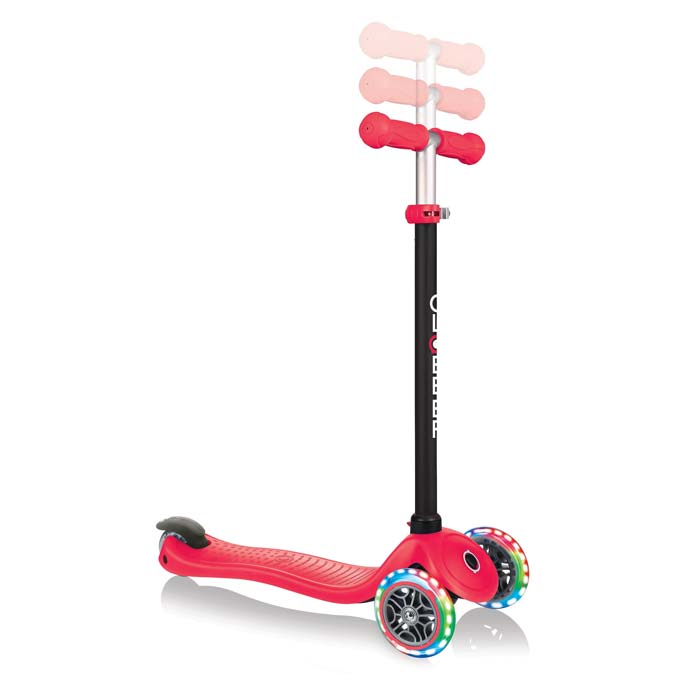 Тротинетка Globber 4 в 1 със стабилизатор, GO UP Sporty Lights - Червена