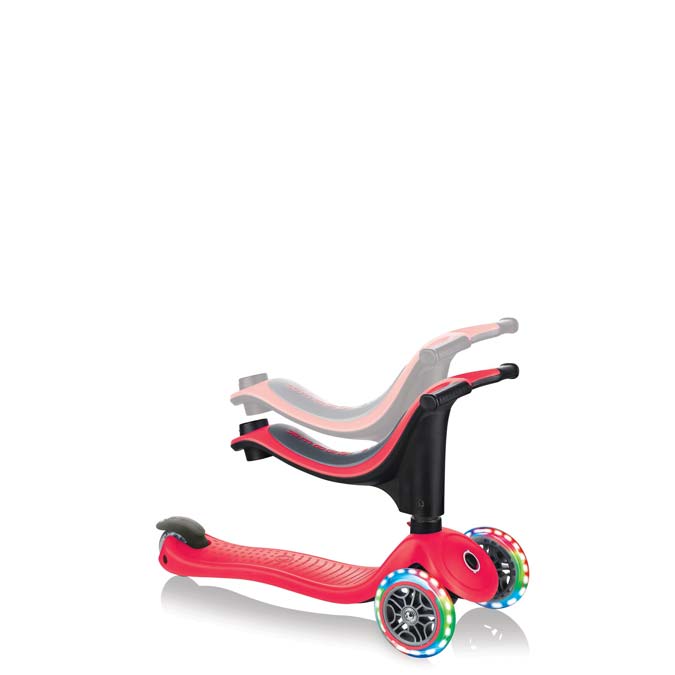 Тротинетка Globber 4 в 1 със стабилизатор, GO UP Sporty Lights - Червена