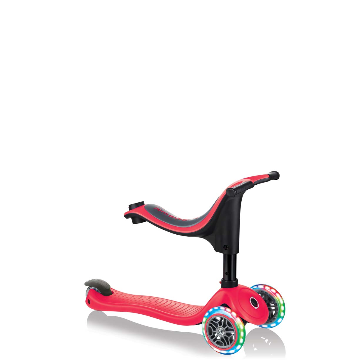 Тротинетка Globber 4 в 1 със стабилизатор, GO UP Sporty Lights - Червена