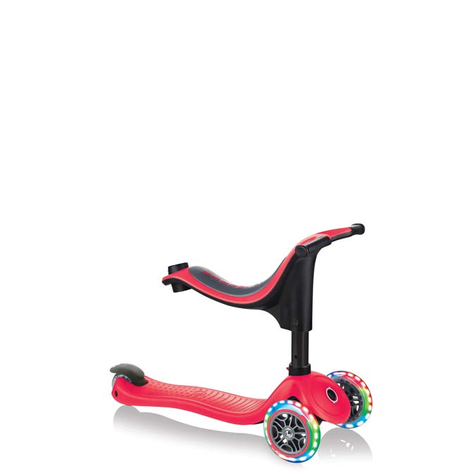 Тротинетка Globber 4 в 1 със стабилизатор, GO UP Sporty Lights - Червена