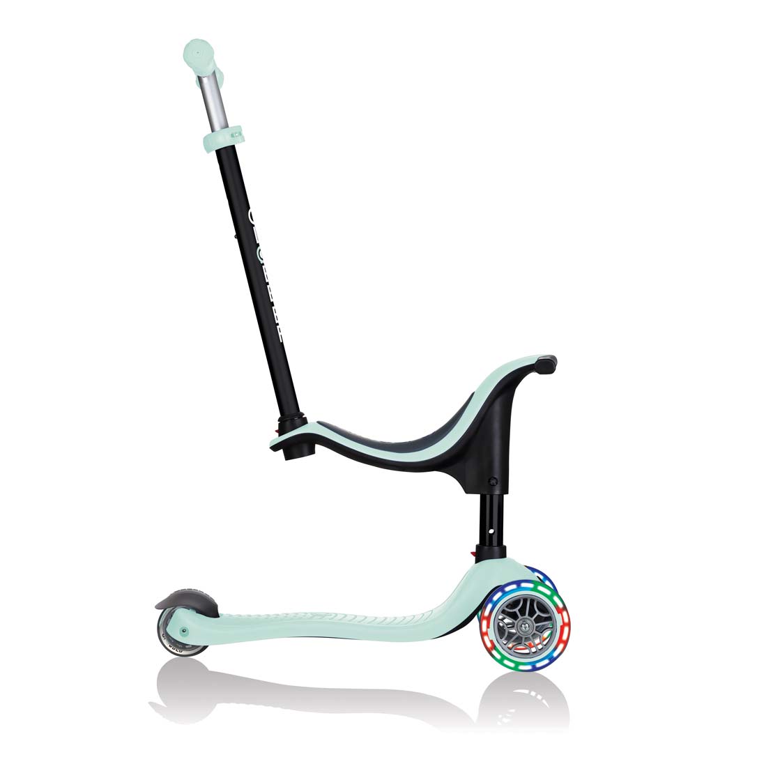 Тротинетка Globber 4 в 1 със стабилизатор, GO UP Sporty Lights - Ментово зелено