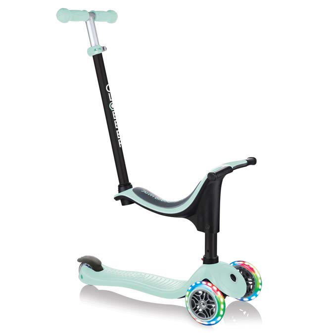 Тротинетка Globber 4 в 1 със стабилизатор, GO UP Sporty Lights - Ментово зелено