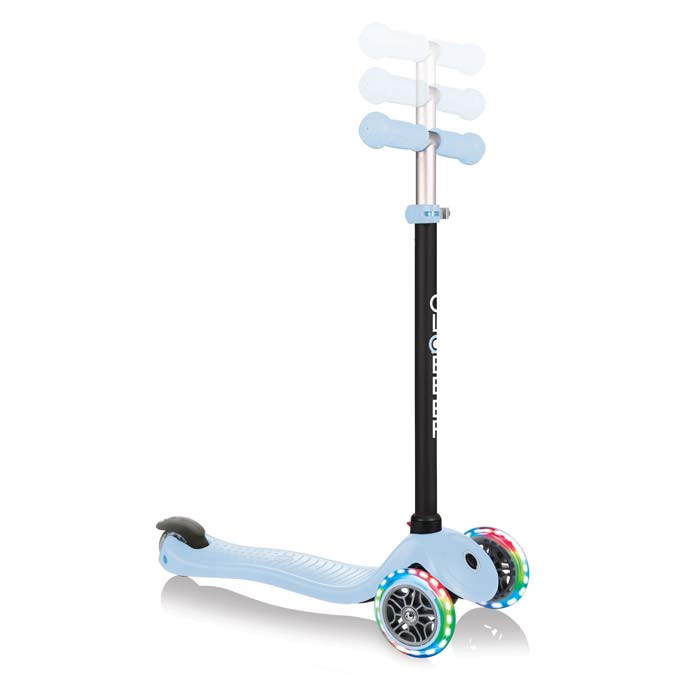 Тротинетка Globber 4 в 1 със стабилизатор, GO UP Sporty Lights - Пастелно синя