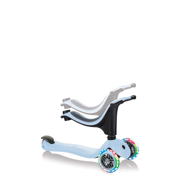 Тротинетка Globber 4 в 1 със стабилизатор, GO UP Sporty Lights - Пастелно синя