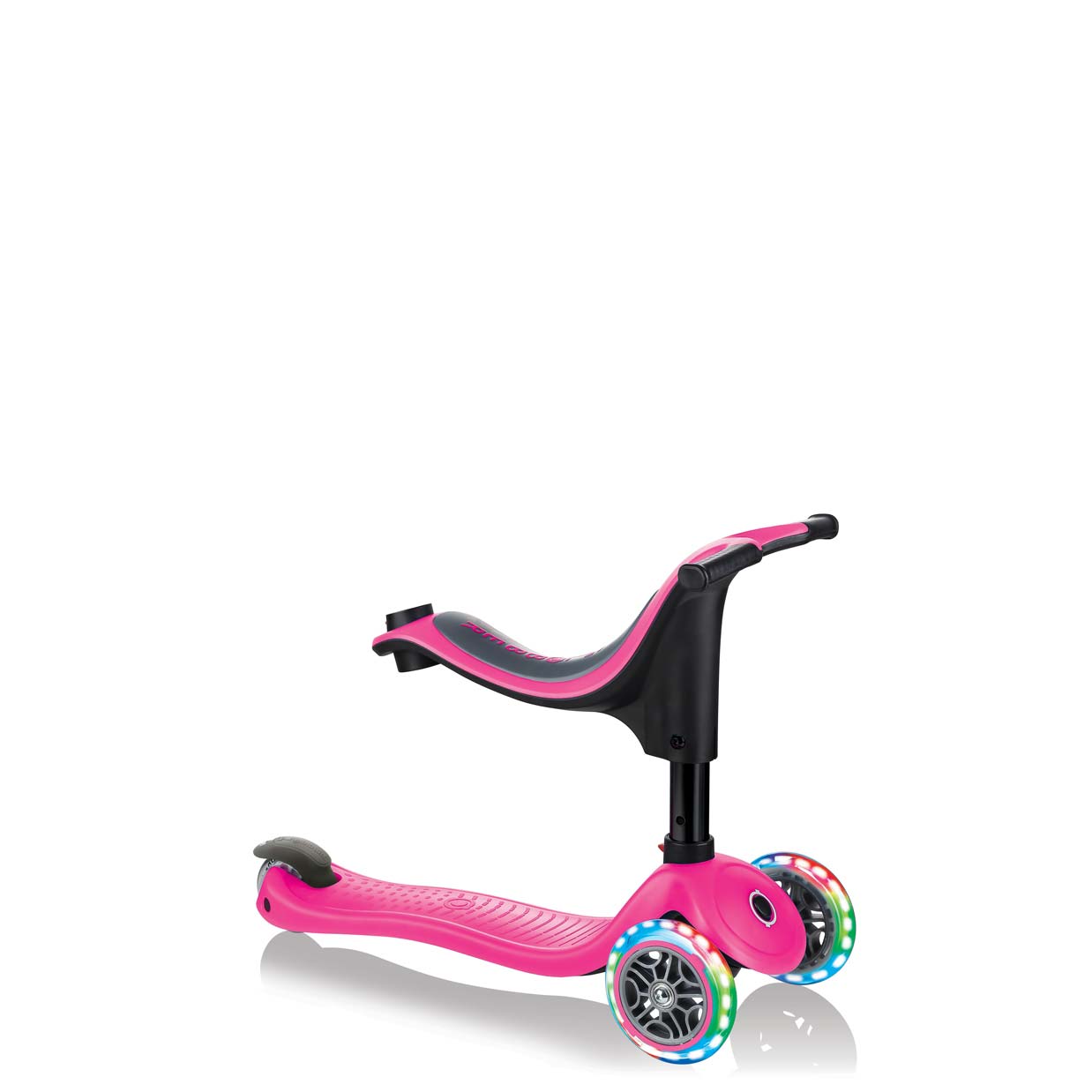Тротинетка Globber 4 в 1 със стабилизатор, GO UP Sporty Lights - Розова